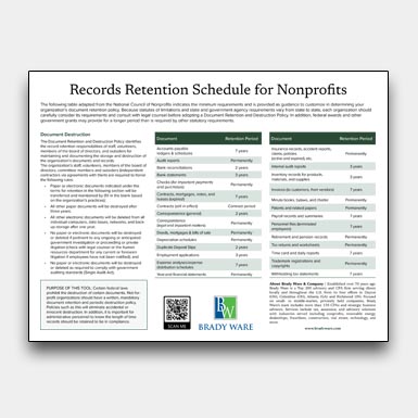 Nonprofit Records Retention Chart